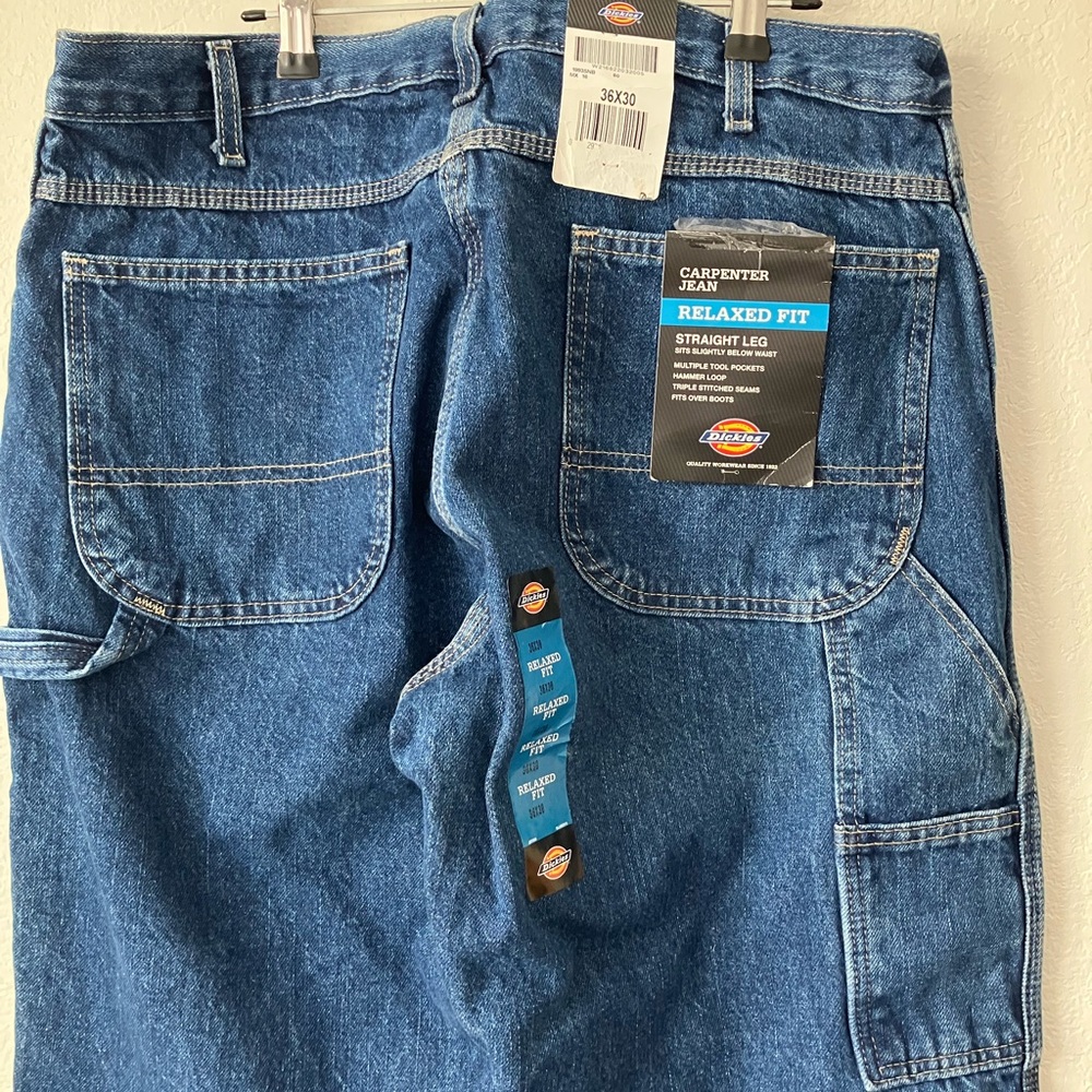 New With Tag Dickies 36x30 Carpenter Jean Relaxed Fit Straight Leg